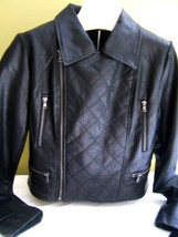 NEW! Bagatelle Vegan Leather Black Cropped Quilted Sexy Moto Biker Jacket M $460 - £149.46 GBP