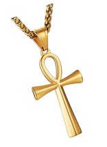Men&#39;s Stainless Steel Coptic Ankh Cross Religious - $55.14