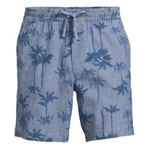 GEORGE™ ~ BLUE PALM ~ Above the Knee ~ Twill ~ Pull-On ~ 2XL (44-46) Mens Shorts - £17.93 GBP