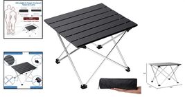 Portable Folding Camping Table with Aluminum Top for Outdoor and Home Us... - $38.56