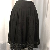 Talbots Petite Pleated Circle Full Skirt Beaded Hemline Black Size 10P NWT - £22.01 GBP