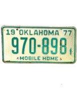 1977 United States Oklahoma Base Mobile Home License Plate 970-898 - $20.31 CAD