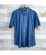 Verizon Wireless Employee Uniform Shirt Blue Chambray Button Down Mens L... - $24.74