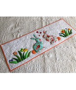 Quilted loving Easter bunnies table runner, Bed topper, Spring tablecloth - $149.32 CAD