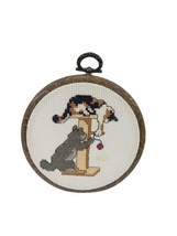 Vintage Small Cross Stitch Pattern Playful Cats Kittens Complete - £4.46 GBP