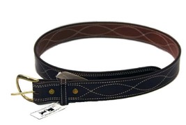 AMISH CURVE STITCH BELT Brown Leather Handmade 1½ inch in All Sizes USA ... - £42.98 GBP