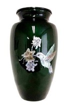 Large/Adult 200 Cubic Inch Hummingbird Aluminum &amp; Mother of Pearl Cremation Urn - £159.28 GBP