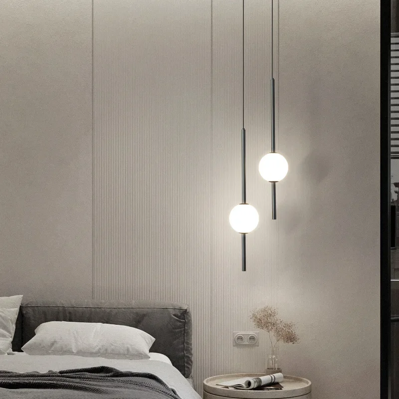Nordic Led AcrylicBall Hanging Lights Bedroom Bedside Living Room Entrance - $37.39+