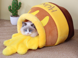 Honey Pot cat house bed/sleeping bag plush cat cave pet bed - £23.13 GBP