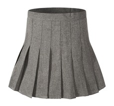 Women&#39;s High waisted Pleated Mini Slim Tennis Skirts (2XL, Grey black wh... - $27.71