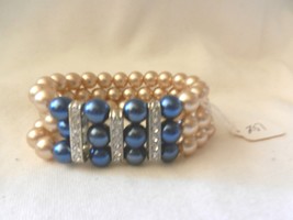 NeW Exquisite Ladies&#39;  Charming  Beads Stretch Rhinestones Faux Pearl  Bracelet  - £4.00 GBP