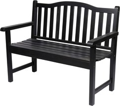 The Black Belfort Outdoor Wood Patio Garden Bench From Shine Company. - £166.36 GBP