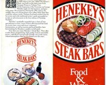Henekey&#39;s Steak Bars Food &amp; Wine Menu London England 1979 - $37.56