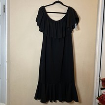 LULAROE Cici Dress Elegant Collection Women’s 3XL Black Off-Shoulder Ruf... - £31.15 GBP