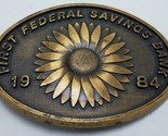 Vintage 1984 First Federal Savings Bank Newton Kansas Belt Buckle Ltd Ed... - $8.87