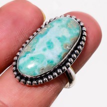 Caribbean Larimar Oval Shape Gemstone Handmade Fashion Ring Jewelry 7.75&quot; SA 416 - £3.97 GBP