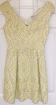 Francesca&#39;s Alya Womens Dress Neon Yellow Pink Paisley Size Small - £22.42 GBP