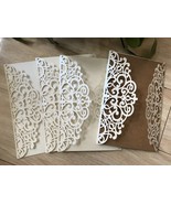 50pcs Pearl Cream Wedding Invitation,Laser Cut Wedding Cards,Wedding Inv... - $57.40