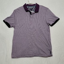 Ted Baker London Men&#39;s Polo Shirt Sz 4 Large Purple Stripe Short Sleeve Casual - £20.74 GBP