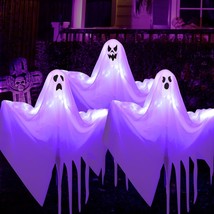 Set Of 3 Halloween Ghost Light Stakes, Flying Ghost Halloween Decorations, Led L - £30.55 GBP