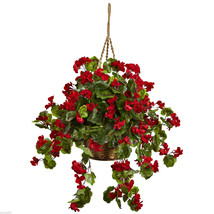 Geranium Hanging Basket UV Resistant Indoor Outdoor  NearlyNatural - £6,120.13 GBP