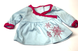 American Girl Bitty Baby Blue Long Sleeve SNOWFLAKES Shirt Top - $6.94 CAD