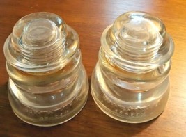 2 Hemingray Vintage Telephone Glass Insulator No 45 Made In Usa Clear - £19.10 GBP