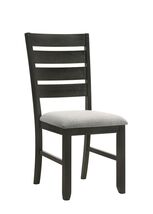 Contemporary Dining Chairs Set of 2 Wheat Charcoal Finish Solid Wood Fab... - $533.97