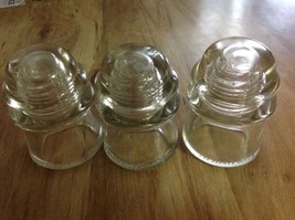 Antique Armstrong&#39;s No. 2 Heavy Clear glass Insulators, Lot of 3, Made i... - $12.00