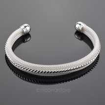 Silver Mesh Net Cuff Bangle Fashion Jewelry Women Silver Plated Bracelets - $5.90