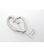 LIA SOPHIA Open HEART Silvertone BROOCH Pin - 1 5/8 inches - NWT - FREE ... - $13.50