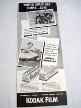 1942 Ad Kodak Film, Eastman Kodak Co., Rochester, N. Y. Winter Snaps Are Simple - £7.85 GBP
