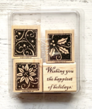 Stampin&#39; Up Happiest of Holidays Stamp Set, gently used, 4 pc, retired, ... - €15,34 EUR
