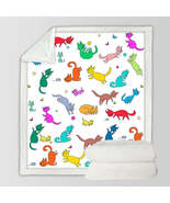 Multi Colored Cute Playing Cats Throw Blanket - $46.90+