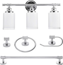 Globe Electric 51414 Freya 5-Piece All-In-One Bathroom Set: Chrome With ... - $95.99