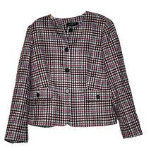 Talbots Petites Blazer Size 12P Multi-Color Houndstooth 4-Button Womens - £18.56 GBP