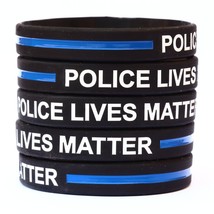 20 POLICE Lives Matter Thin Blue Line Silicone Wristband Bracelets Police Off... - £16.92 GBP