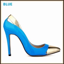 Paris Style 12 Fashion Colors PU Gold Toe Classic Stiletto High Heel Pumps  image 2
