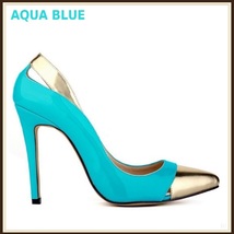 Paris Style 12 Fashion Colors PU Gold Toe Classic Stiletto High Heel Pumps  image 3