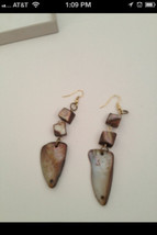 reversible shell earrings pierced  - £15.97 GBP