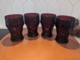Red Honeycomb Glassware Set, Georgian Style Glasses, 10 oz. - Set of 4, ... - $19.80