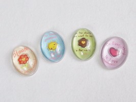 Inspirational Memo Magnets ~ Set of 4, Domed Acrylic w/Embedded Charms ~ Set #B - £7.64 GBP