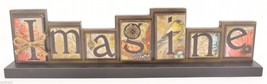 Nature&#39;s Canvas Block Style Sign Imagine Inspirational Home Decor Motivational - £7.78 GBP