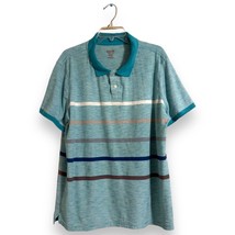 Mossimo Supply Shirt Mens 2XL Green Polo Short Sleeve Stripe XXL Adult - £11.14 GBP