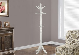 HomeRoots 332677 73 in. Antique White Wood Traditional Style Coat Rack - £156.13 GBP