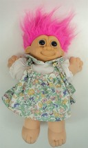 Vintage Russ Troll Kidz Plush Doll - Pink Hair - 13&quot; - £10.69 GBP