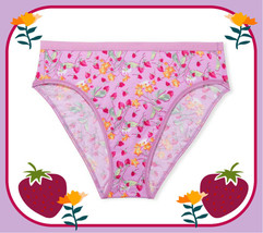 XL  Purple Pink StrawBerry Cotton Victorias Secret High-Leg Waist Brief Pantie - £8.73 GBP
