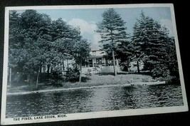 Lake Orion,Michigan,MI ~ The Pines ~ Building,Shoreline,Trees and Dock PC - £5.32 GBP