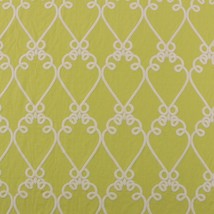 P/K Galt Embroidery Lemongrass White Trellis Multipurpose Fabric By Yard 53&quot;W - £13.86 GBP