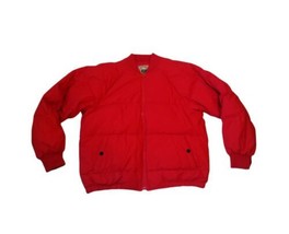 Vintage Forest Club Red quilted Down Filled Puffer short Jacket XL - £59.35 GBP